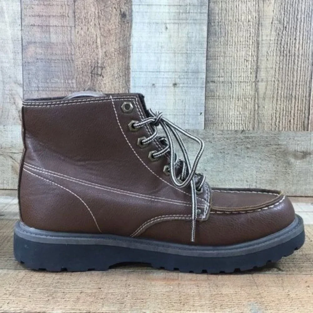 Northwest Territory Brown‎ Faux Leather Ankle Work Boots